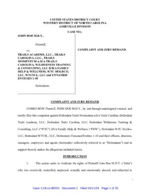 Trails Momentum / Trails Carolina — Civil Complaint (October 2024)