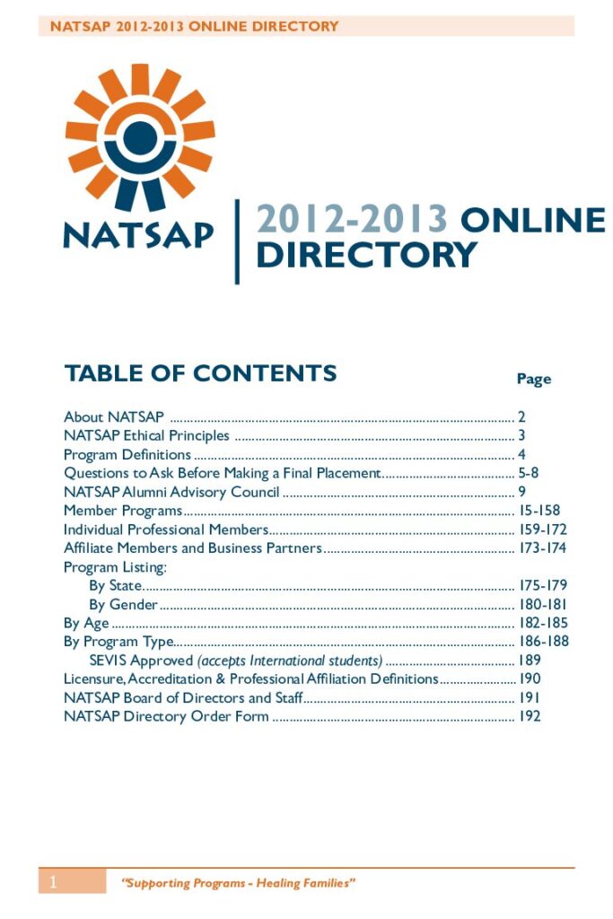 NATSAP Directory 2012-2013