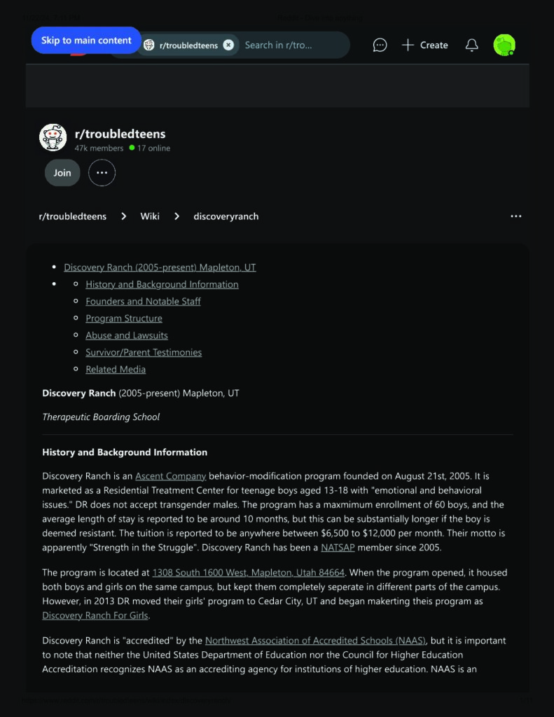 Discovery Ranch Info