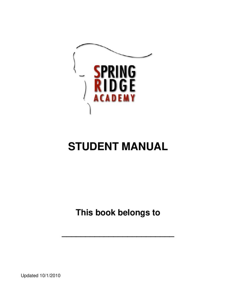 Spring Ridge Academy Student Manual 2010