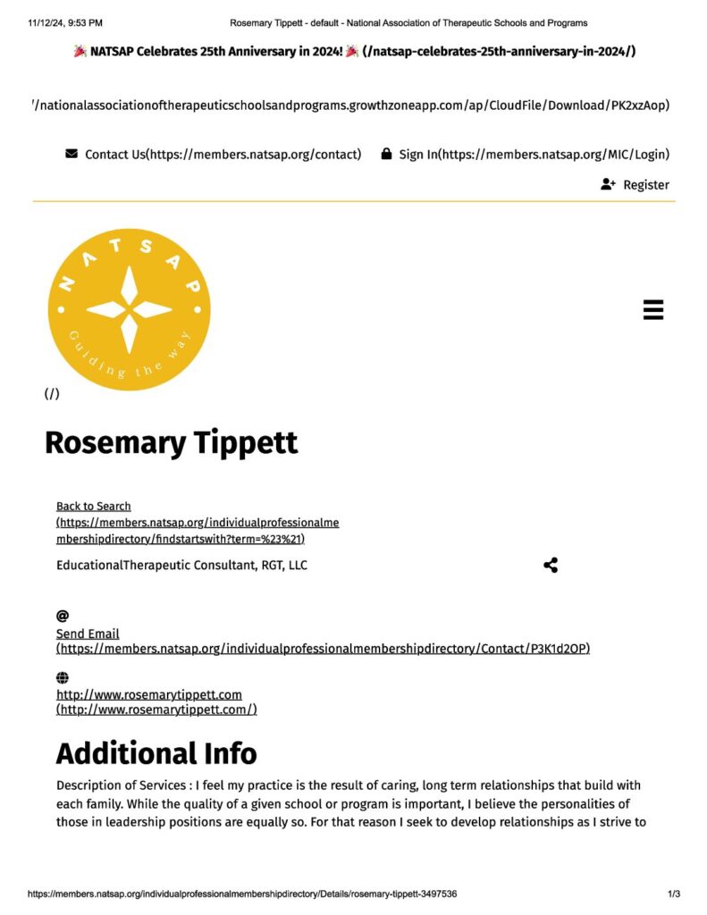 Rosemary Tippett Natsap Affiliate
