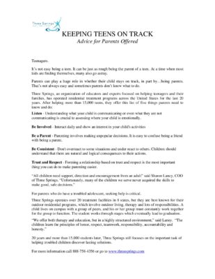 Keeping Teens On Track