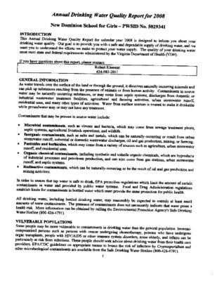 New Dominion VA Water Report 2009