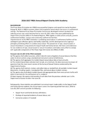 PREA Annual Report Charles Britt Academy 2016-2017