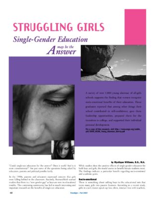 Struggling Girls And Single Gender Education 2007