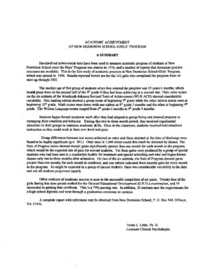 Academic Achievement At New Dominion School Girls