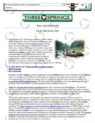 Programs Description 1999
