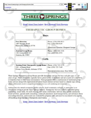 Therapeutic Group Homes 1999