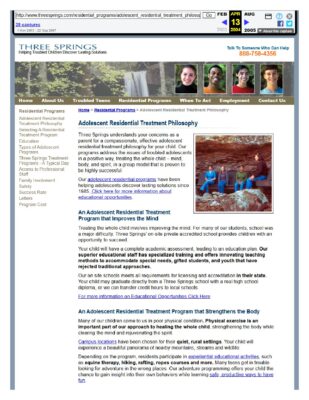 Adolescent Residential Treatment Philosophy 2004