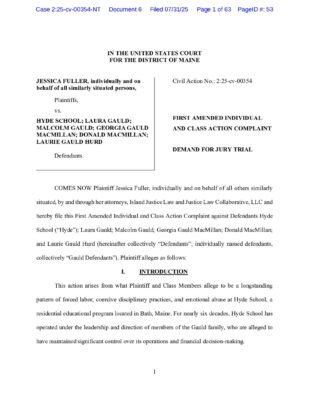 Fuller V Hyde School Amended Complaint