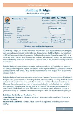 Building Bridges 2009 NATSAP Profile