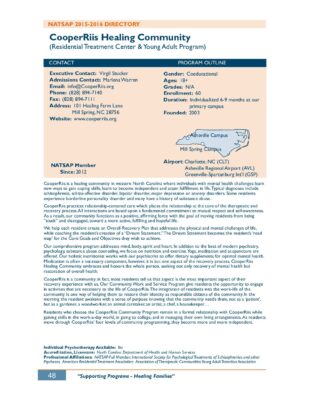 Cooperriis Healing Community 2015-2016 NATSAP Profile