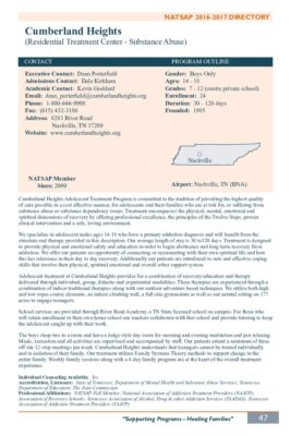 Cumberland Heights 2016-2017 NATSAP Profile