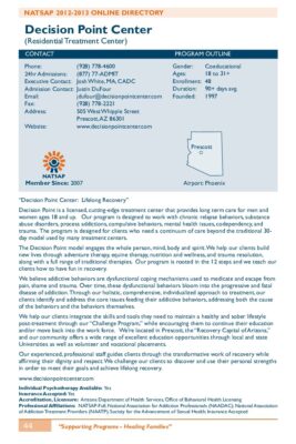 Decision Point Center 2012-2013 NATSAP Profile