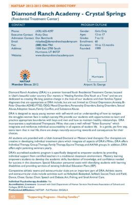 Diamond Ranch Academy Crystal Springs 2012-2013 NATSAP Profile