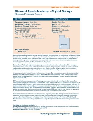 Diamond Ranch Academy Crystal Springs 2015-2016 NATSAP Profile
