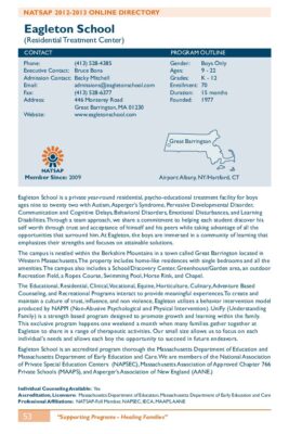 Eagleton School 2012-2013 NATSAP Profile
