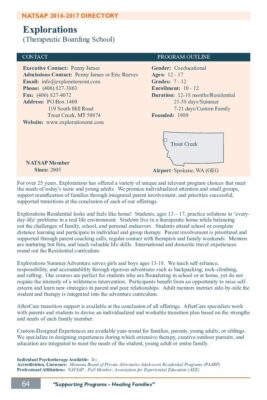 Explorations 2016-2017 NATSAP Profile
