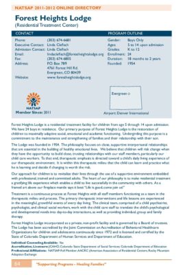 Forest Heights Lodge 2011-2012 NATSAP Profile