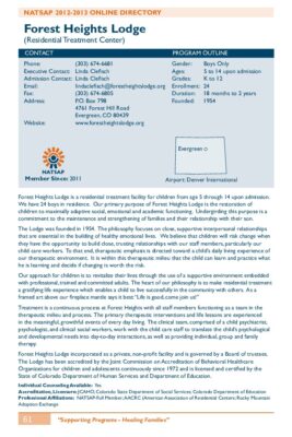 Forest Heights Lodge 2012-2013 NATSAP Profile