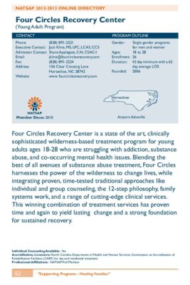 Four Circles Recovery Center 2012-2013 NATSAP Profile