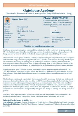 Gatehouse Academy 2009 NATSAP Profile