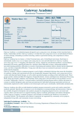 Gateway Academy 2009 NATSAP Profile