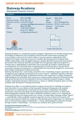 Gateway Academy 2012-2013 NATSAP Profile