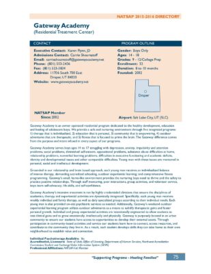 Gateway Academy 2015-2016 NATSAP Profile