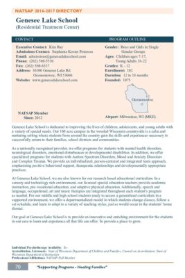 Genesee Lake School 2016-2017 NATSAP Profile