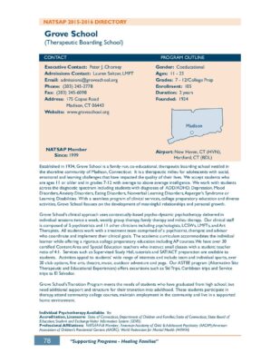 Grove School 2015-2016 NATSAP Profile