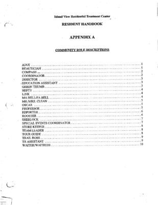 Island View Resident Handbook Appendix A