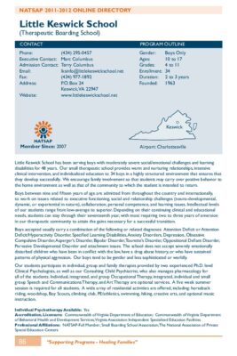 Little Keswick School 2011-2012 NATSAP Profile