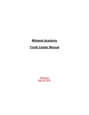 Midwest Academy Youth Leader Manual 2010
