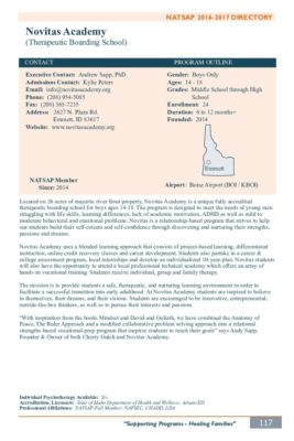 Novitas Academy 2016-2017 NATSAP Profile