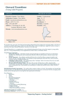 Onward Transitions 2016-2017 NATSAP Profile