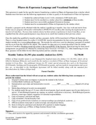 Pillars Of Hope 18 Month Addendum