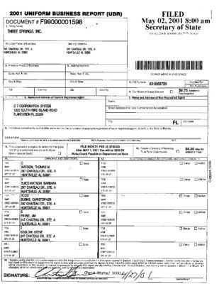 TSI Filing 2001