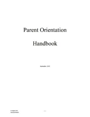 Tranquility Bay Parent Handbook 2005