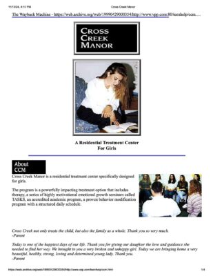Cross Creek Manor Website 1999