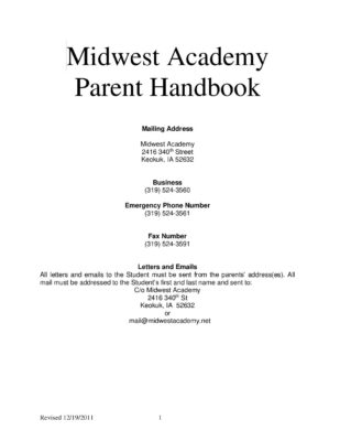 Midwest Academy Parent Handbook 2