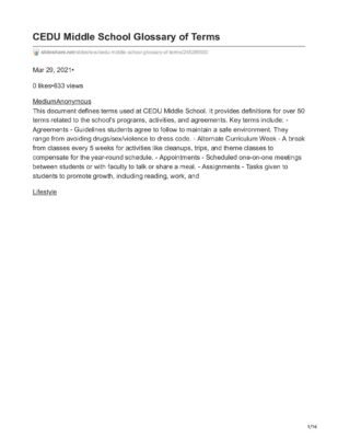 Slideshare.net-Cedu Middle School Glossary Of Terms