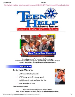 Teen Help Website 2002