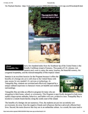 Tranquility Bay Website 2000