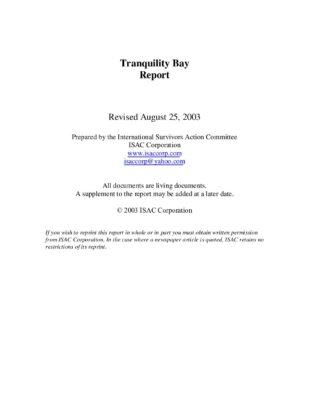 Tranquilityreport Isac 2003
