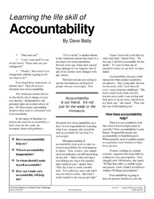 Global Teen Challenge — Accountability Guide (2004)