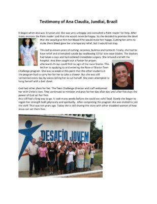 Rose Of Sharon Teen Challenge — Testimonial