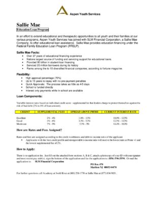 Aspen Youth Services Sallie Mae Swift River