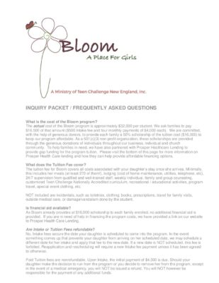 Bloom Home For Girls FAQ