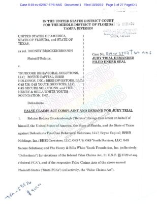 Brockenbrough V. Truecore Behavioral Solutions, LLC Et Al - COMPLAINT Against BHSB Holdings, Inc